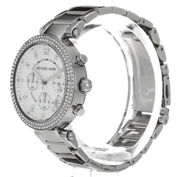NWT Michael Kors Women's Parker Silver-Tone Watch  - Picture 11 of 13